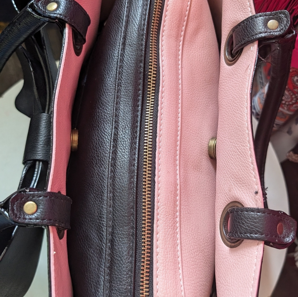 Betsey Johnson Black and White Striped Satchel - Picture 6 of 16